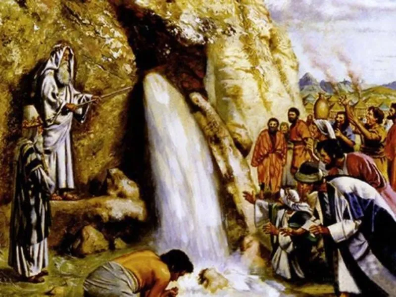 dios-se-enoja-con-moises-por-golpear-la-roca