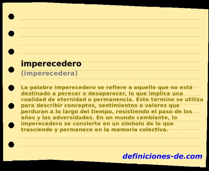 imperecedero-significado