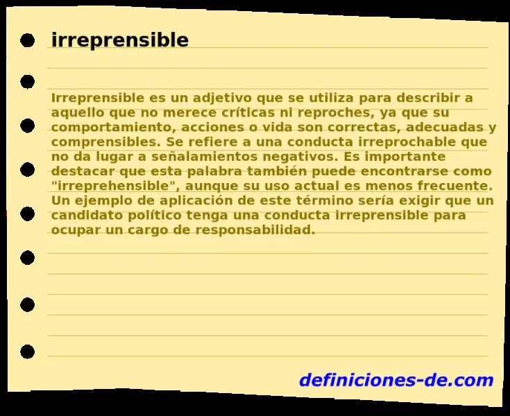 irreprensible-significado