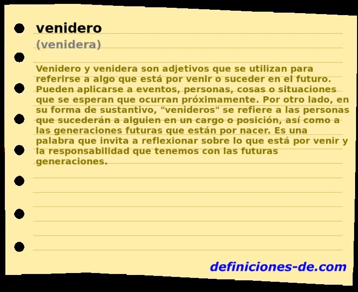 venidero-significado
